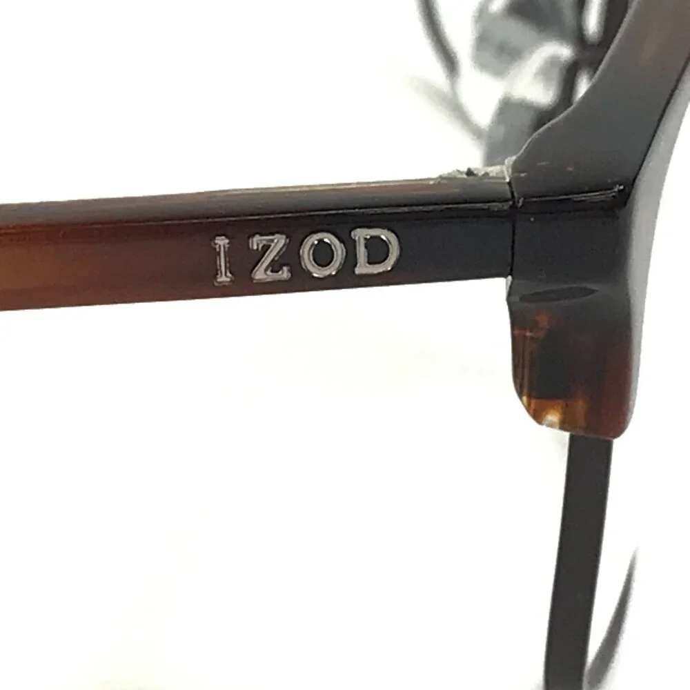 IZOD Eyeglasses Frames IZ2091 BROWN HORN Rectangle Full Rim 56-17-150